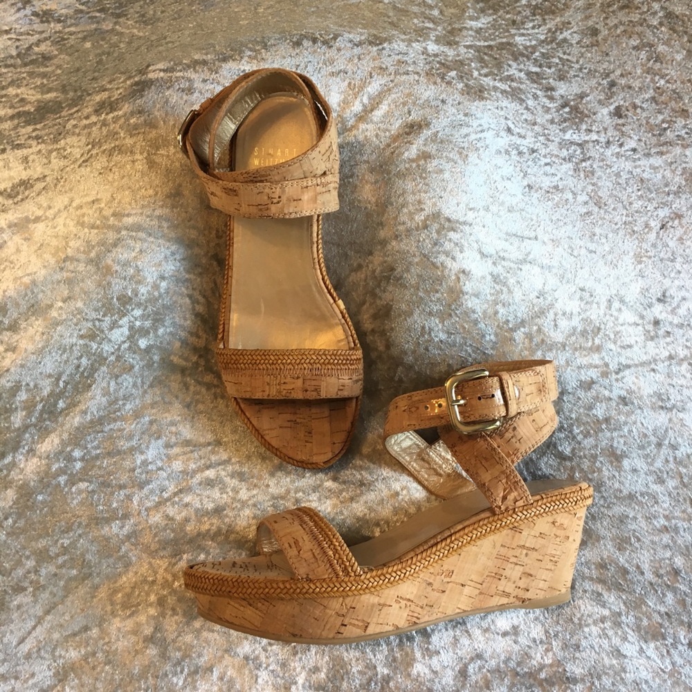 Stuart Weitzman cork platforms